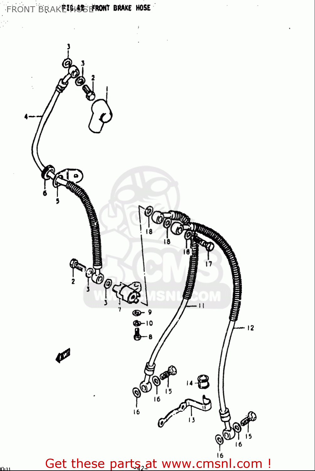 FRONT BRAKE HOSE GS1000L 1979 (N) USA (E03)