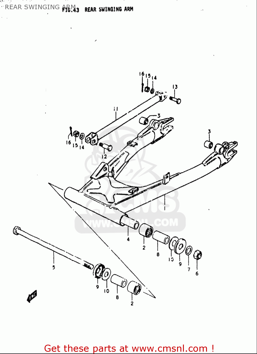 REAR SWINGING ARM GS1000L 1979 (N) USA (E03)