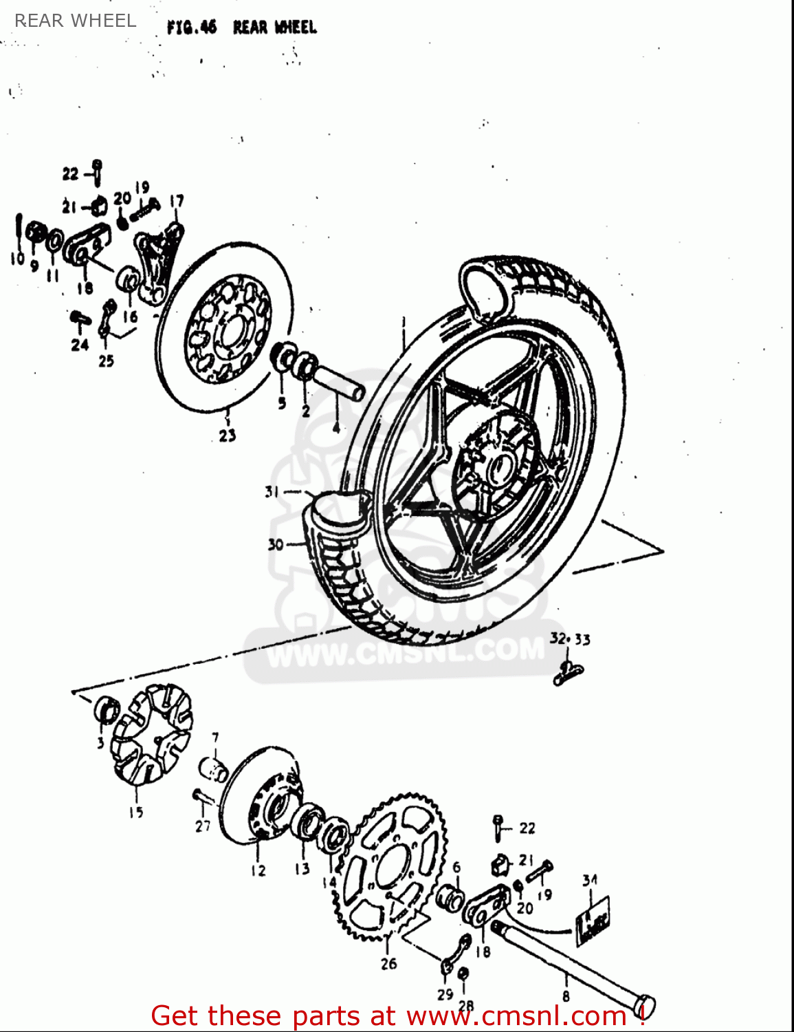 REAR WHEEL GS1000L 1979 (N) USA (E03)