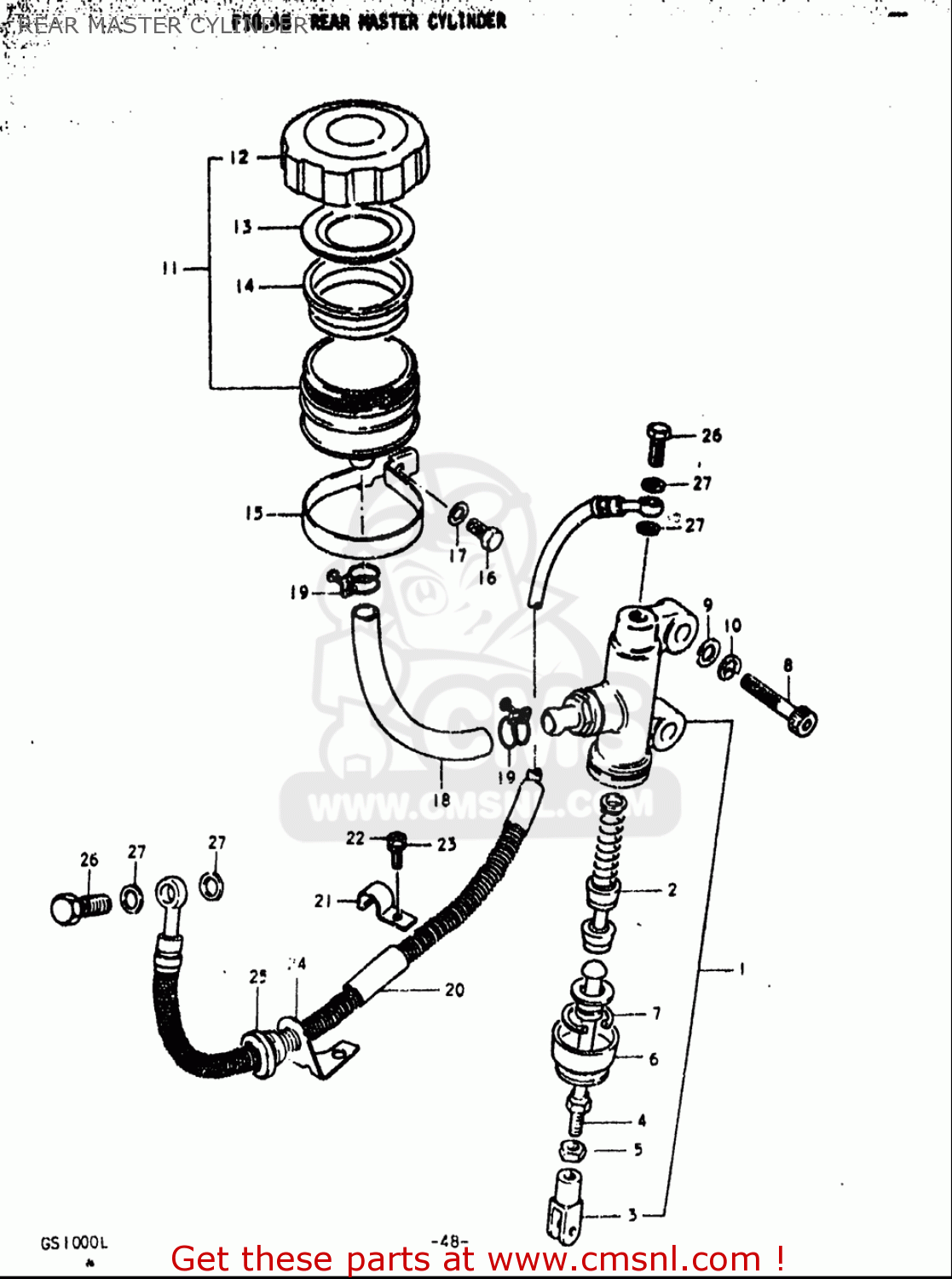 REAR MASTER CYLINDER GS1000L 1979 (N) USA (E03)