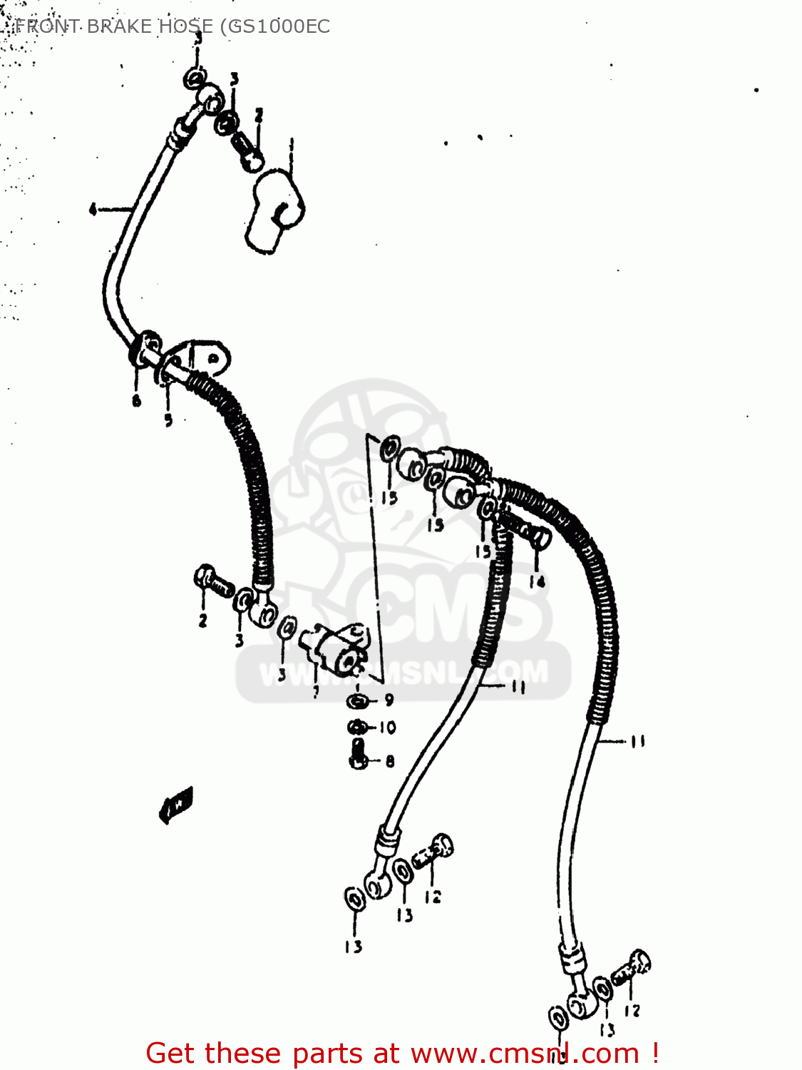 FRONT BRAKE HOSE (GS1000EC GS1000N 1978 (C) USA (E03)