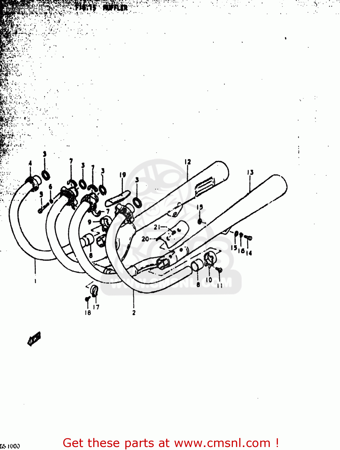 MUFFLER GS1000N 1978 (C) USA (E03)