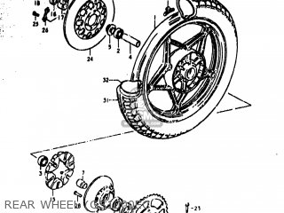 REAR WHEEL (GS1000EC - GS1000N 1978 (C) USA (E03)