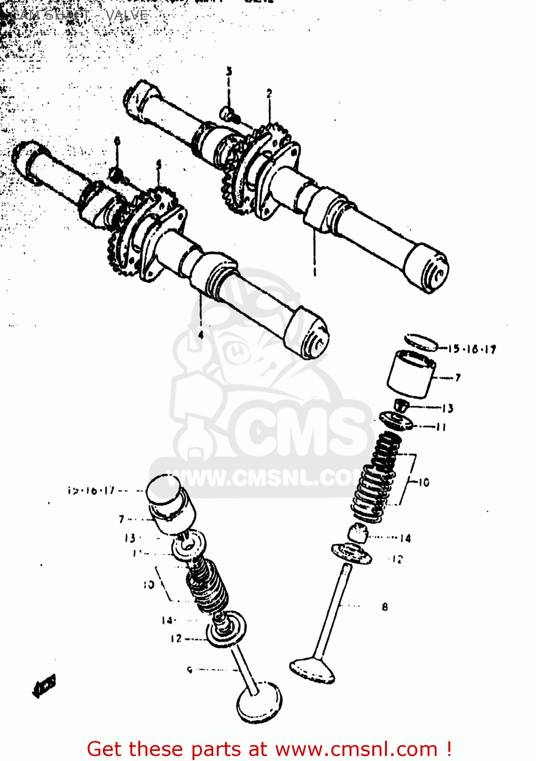 CAM SHAFT - VALVE GS1000N 1979 (N) USA (E03)