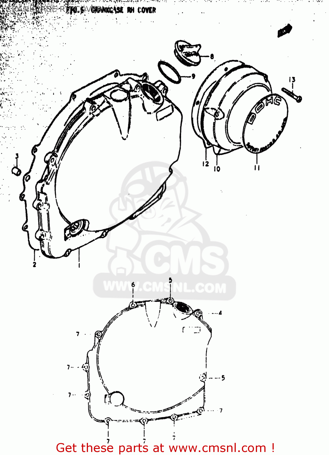 CRANKCASE RH COVER GS1000N 1979 (N) USA (E03)
