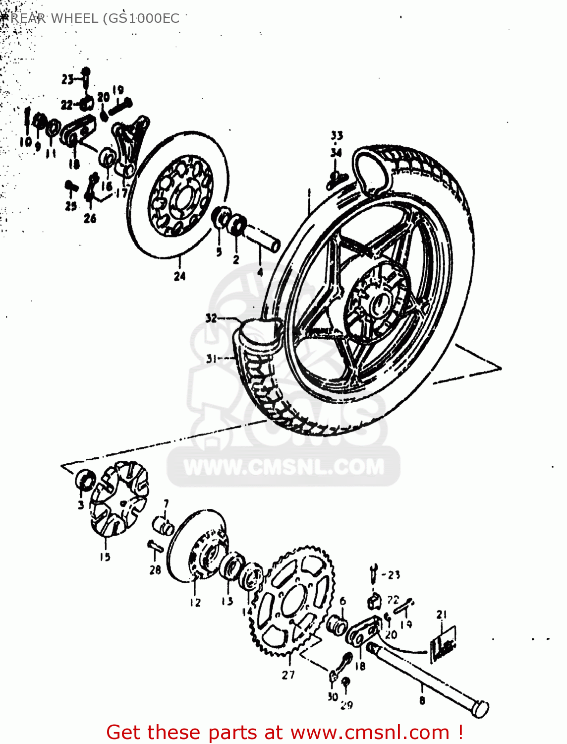REAR WHEEL (GS1000EC GS1000N 1979 (N) USA (E03)