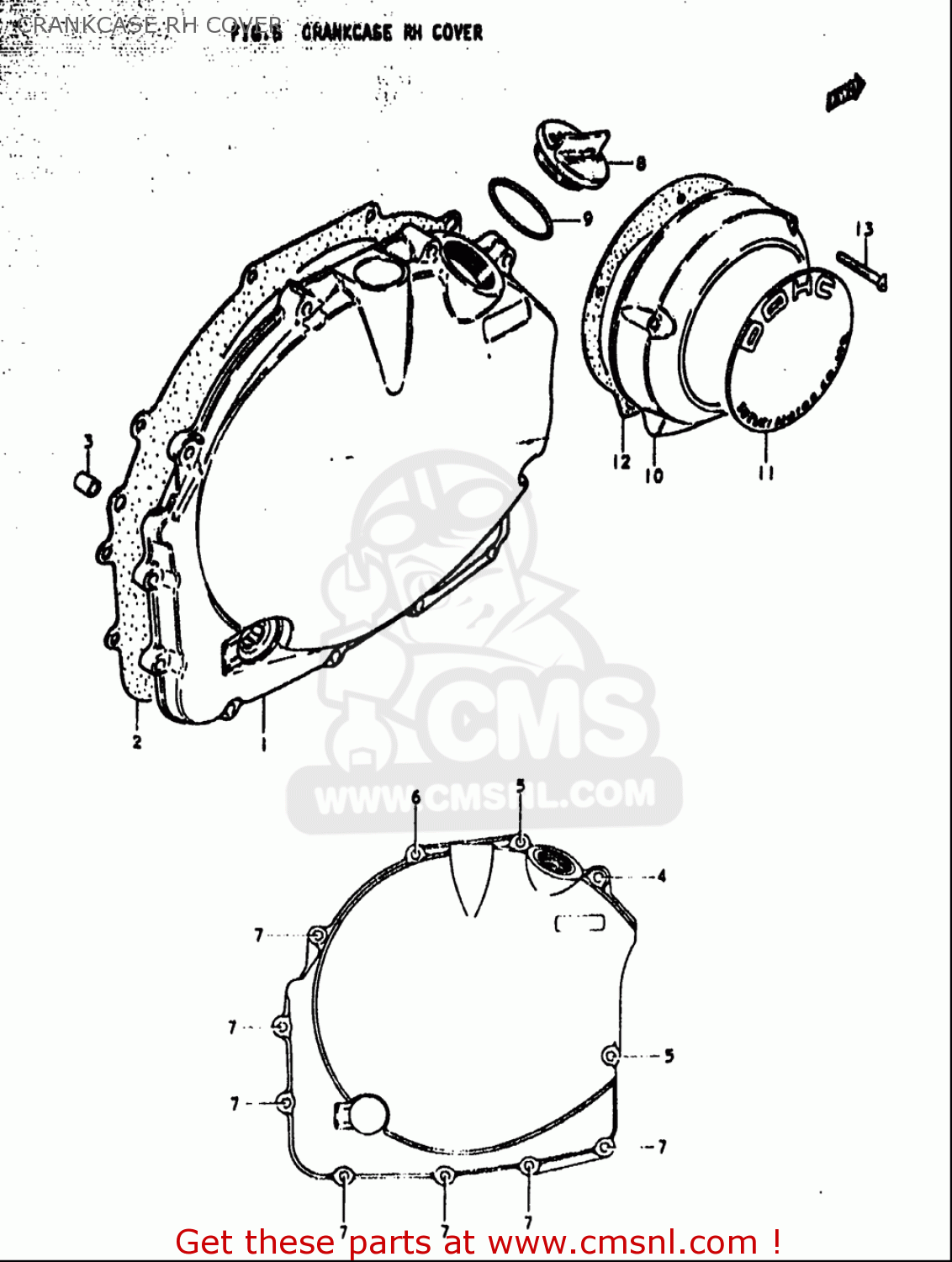 CRANKCASE RH COVER GS1000S 1979 (N) USA (E03)
