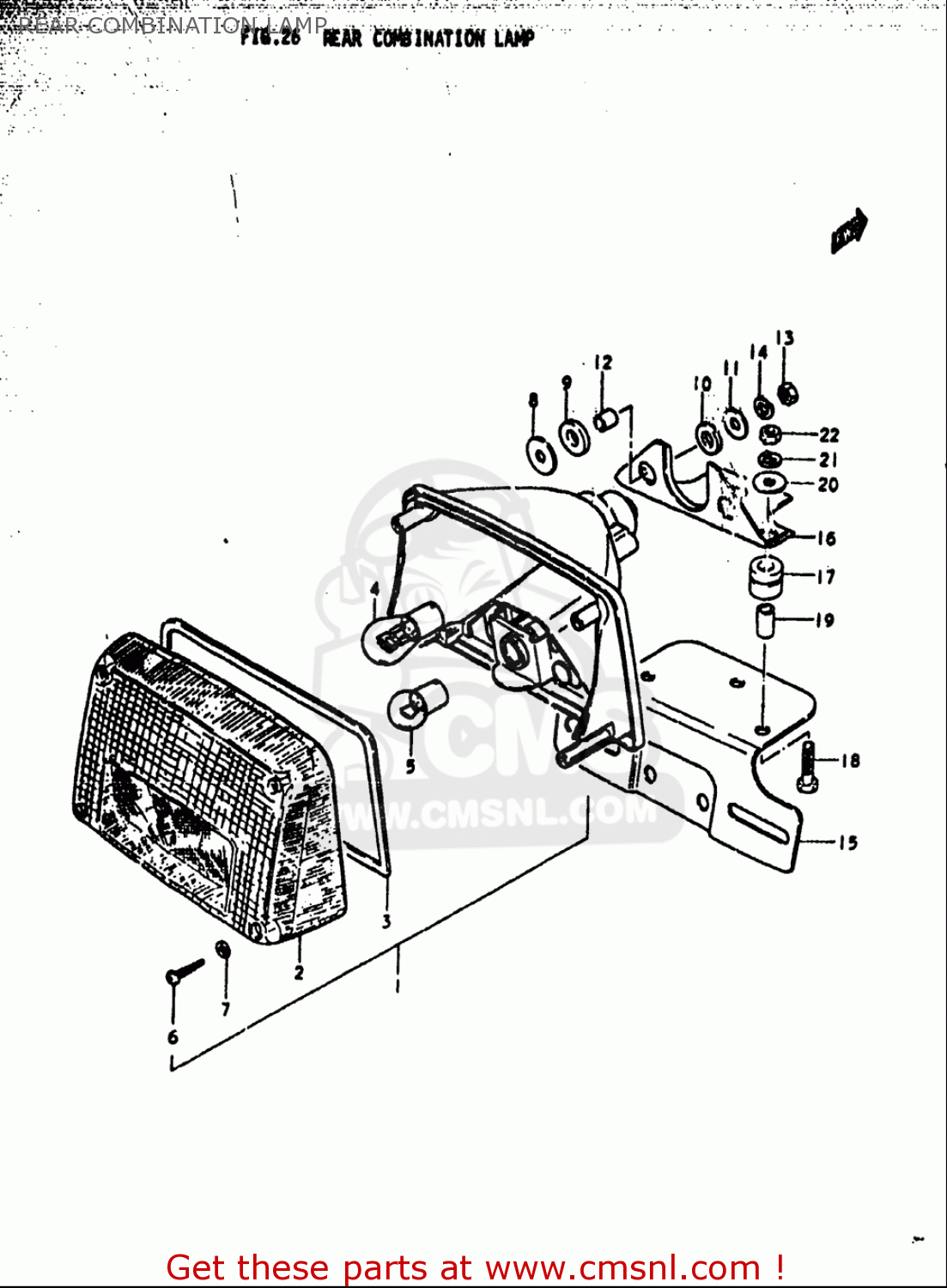 REAR COMBINATION LAMP GS1000S 1979 (N) USA (E03)