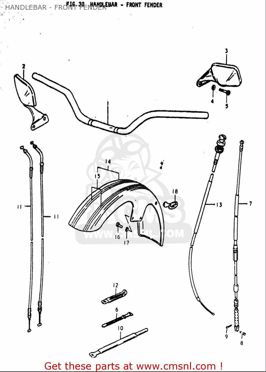 HANDLEBAR - FRONT FENDER GS1000S 1979 (N) USA (E03)