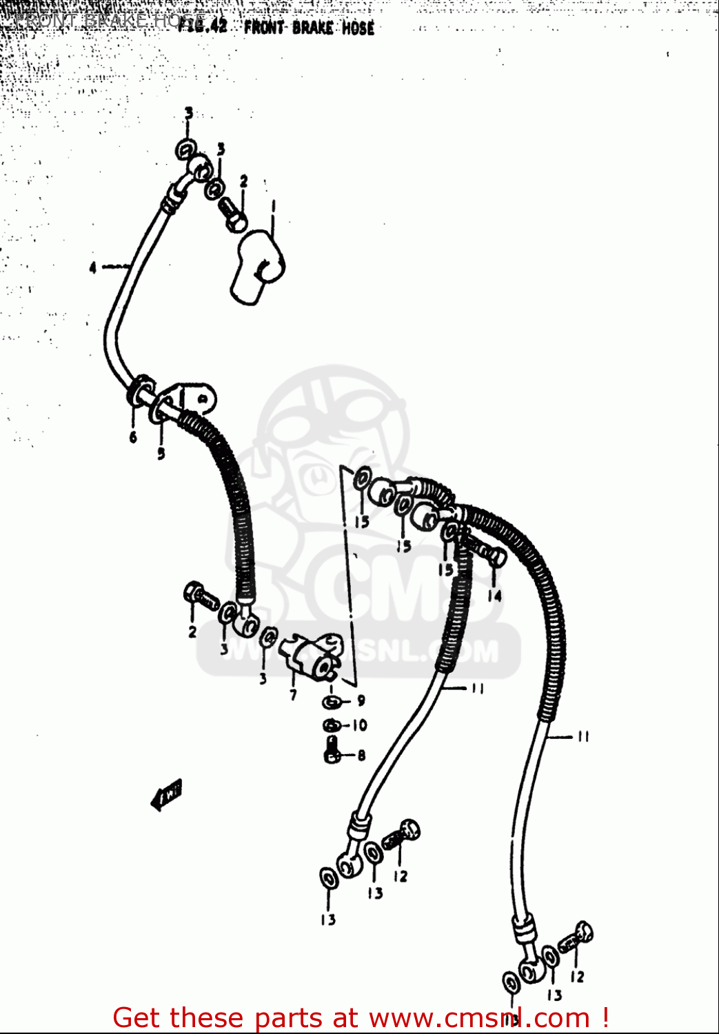 FRONT BRAKE HOSE GS1000S 1979 (N) USA (E03)