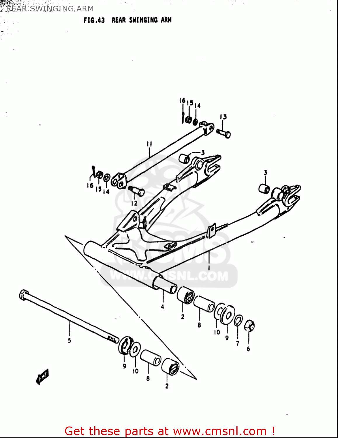 REAR SWINGING ARM GS1000S 1979 (N) USA (E03)