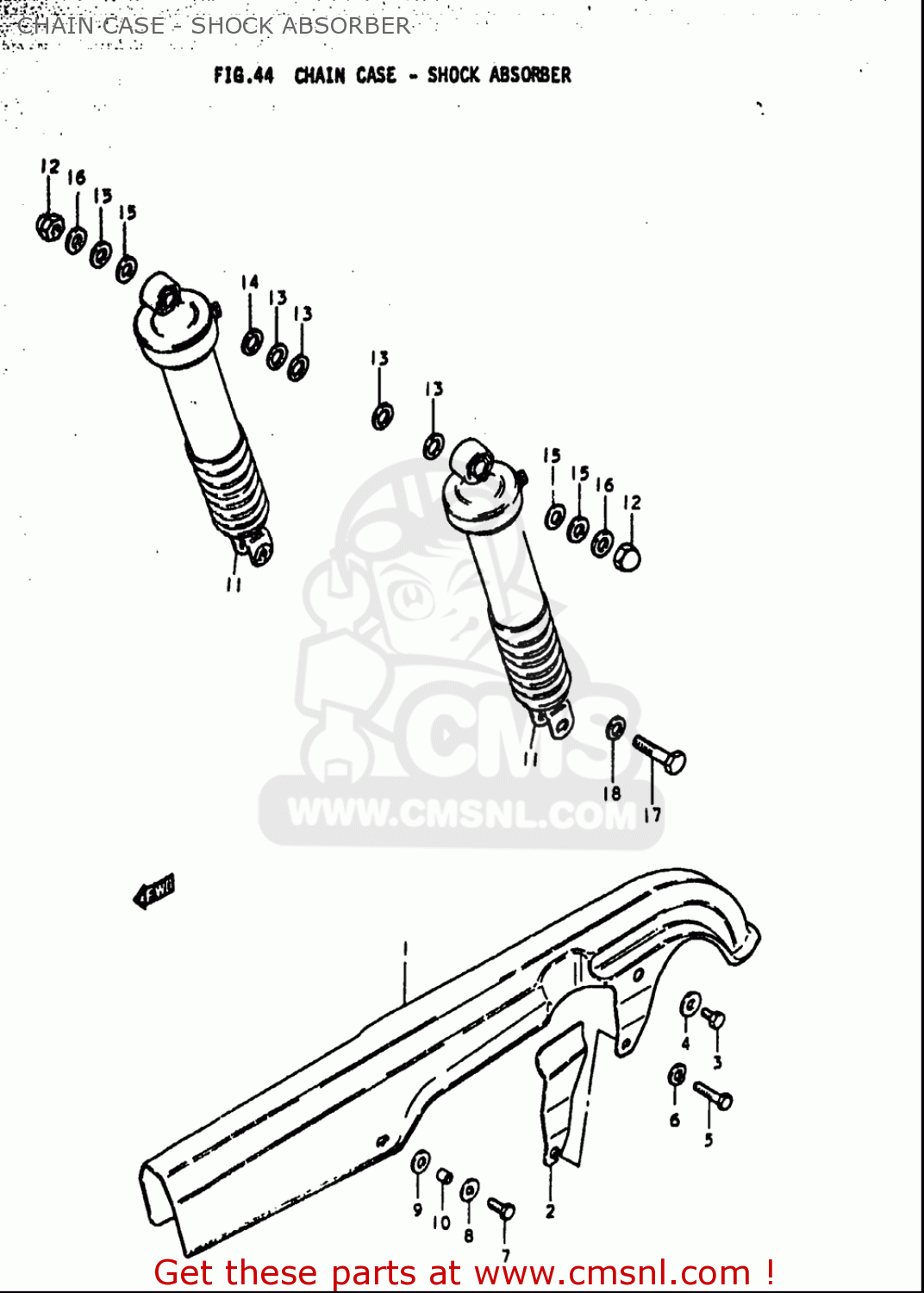 CHAIN CASE - SHOCK ABSORBER GS1000S 1979 (N) USA (E03)