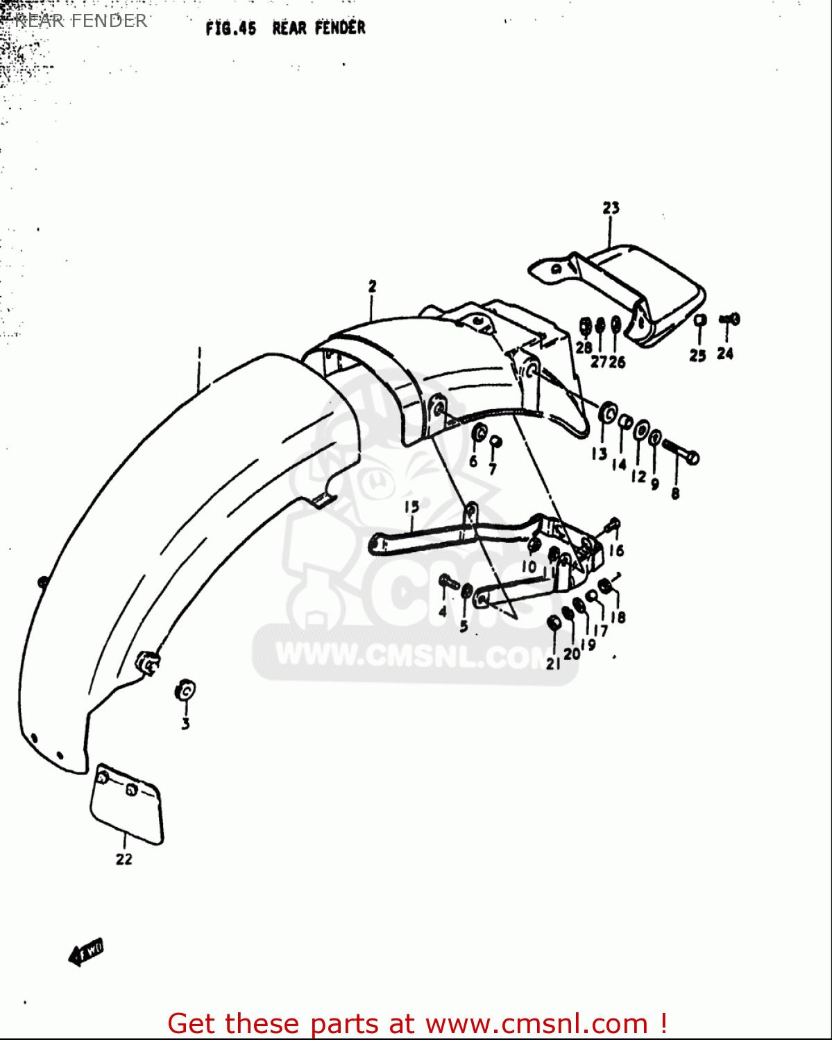 REAR FENDER GS1000S 1979 (N) USA (E03)