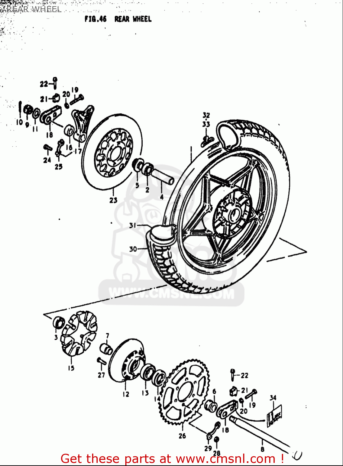 REAR WHEEL GS1000S 1979 (N) USA (E03)