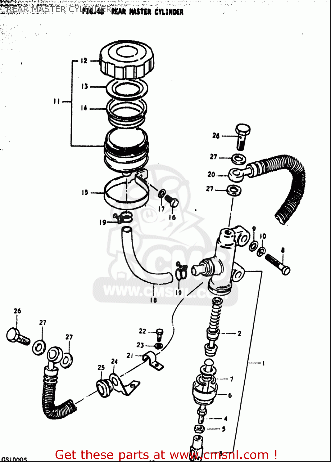 REAR MASTER CYLINDER GS1000S 1979 (N) USA (E03)