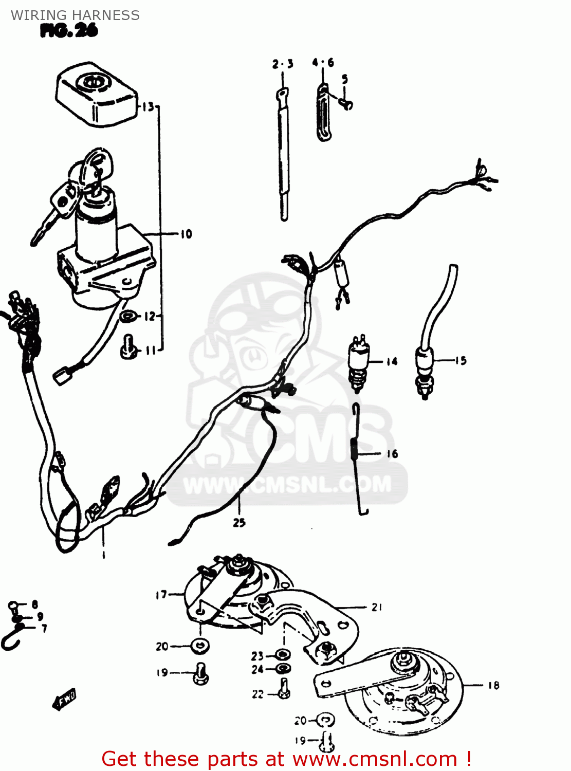 Suzuki GS1000S 1980 (T) USA (E03) WIRING HARNESS - buy original WIRING ...