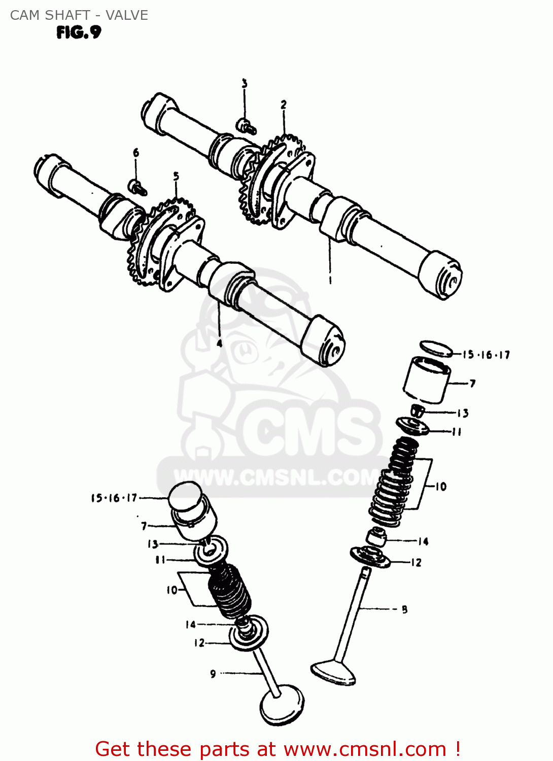 CAM SHAFT - VALVE GS1000S 1980 (T) USA (E03)