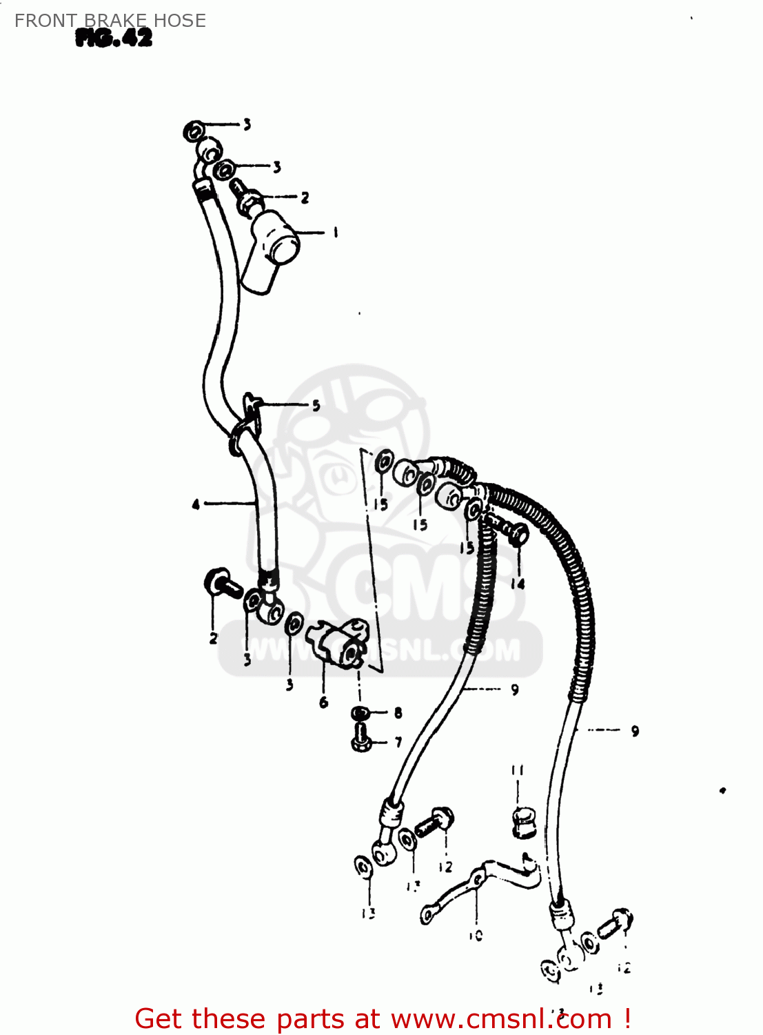 FRONT BRAKE HOSE GS1000S 1980 (T) USA (E03)