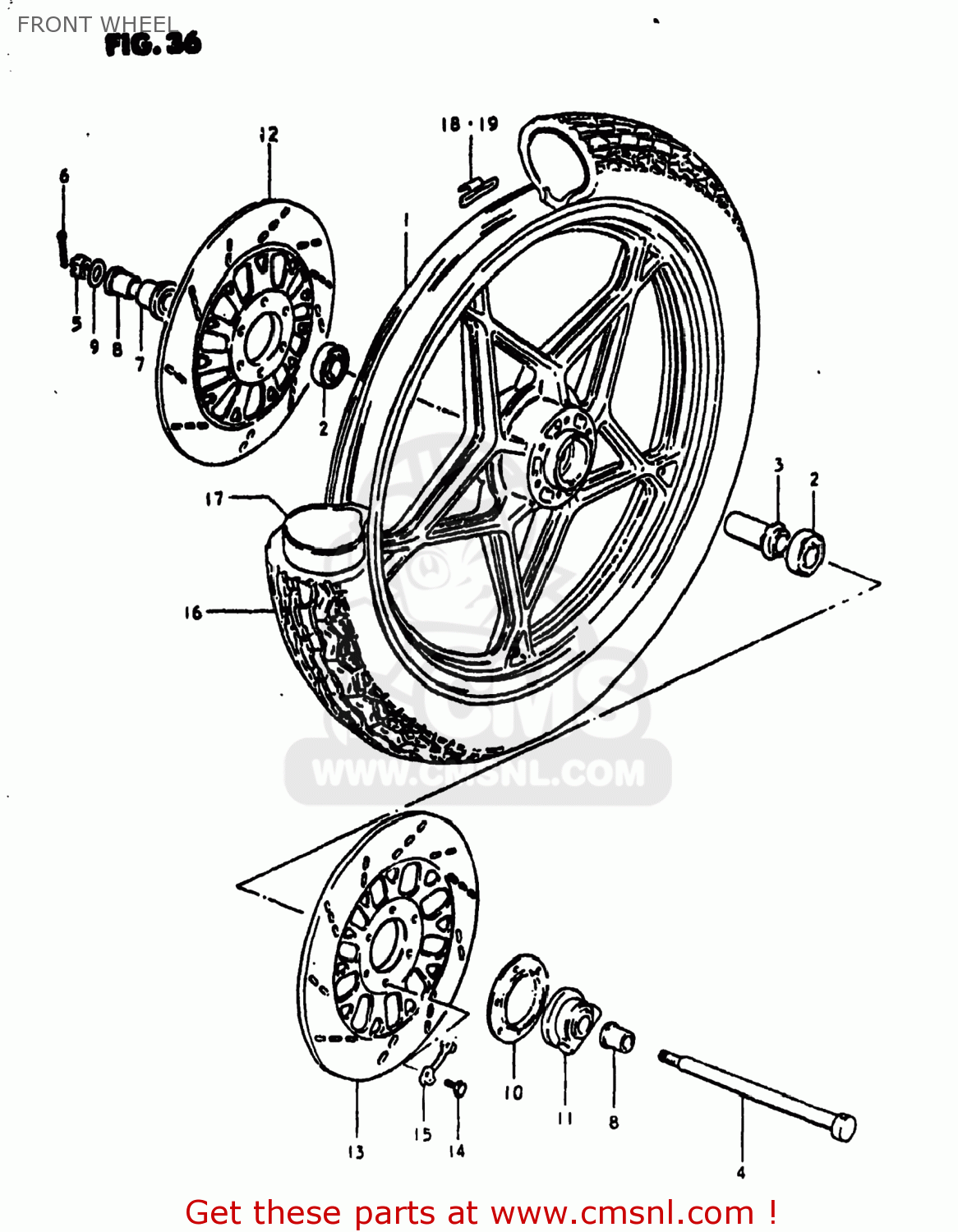 FRONT WHEEL GS1000S 1980 (T) USA (E03)