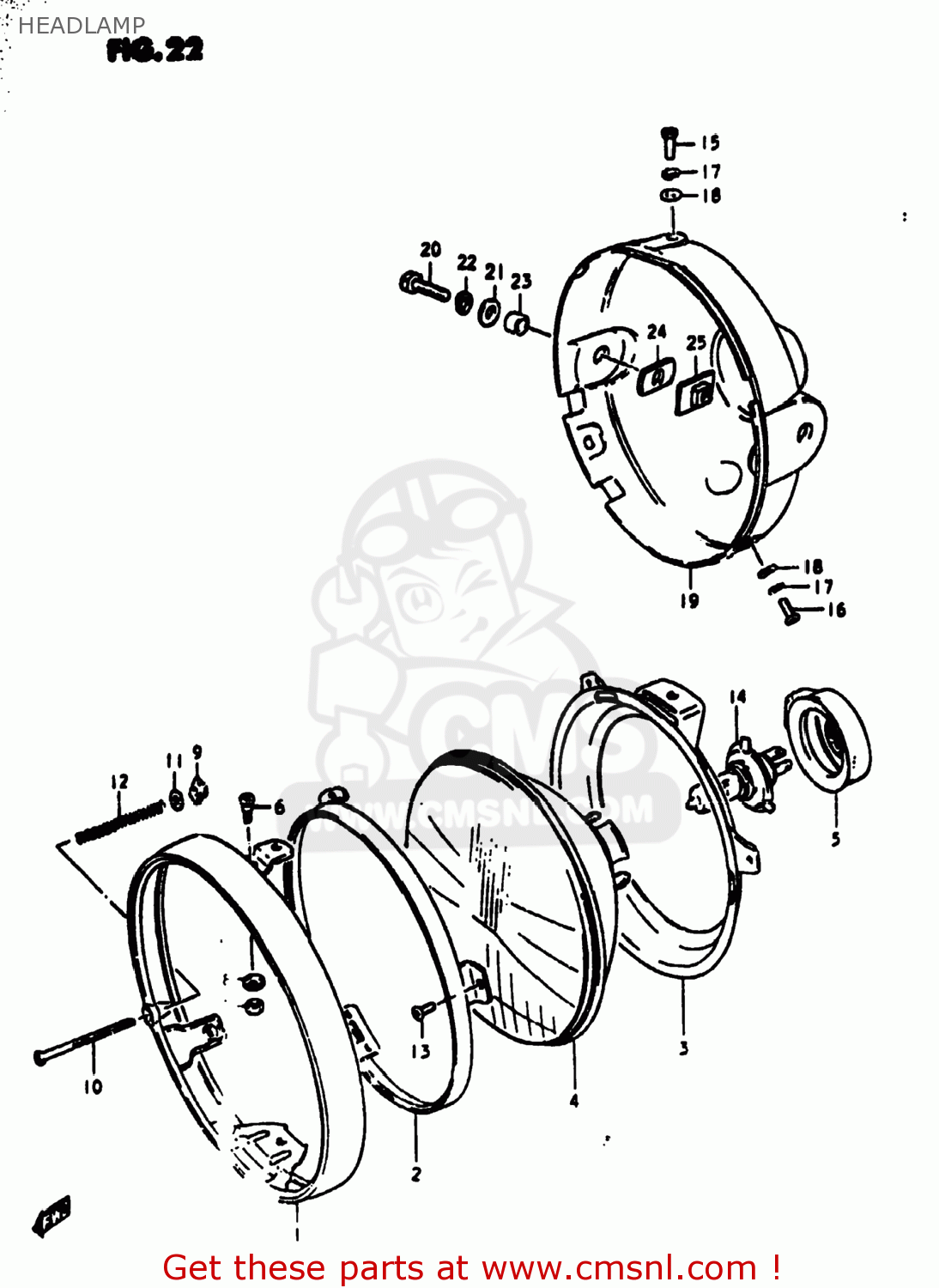 HEADLAMP GS1000S 1980 (T) USA (E03)