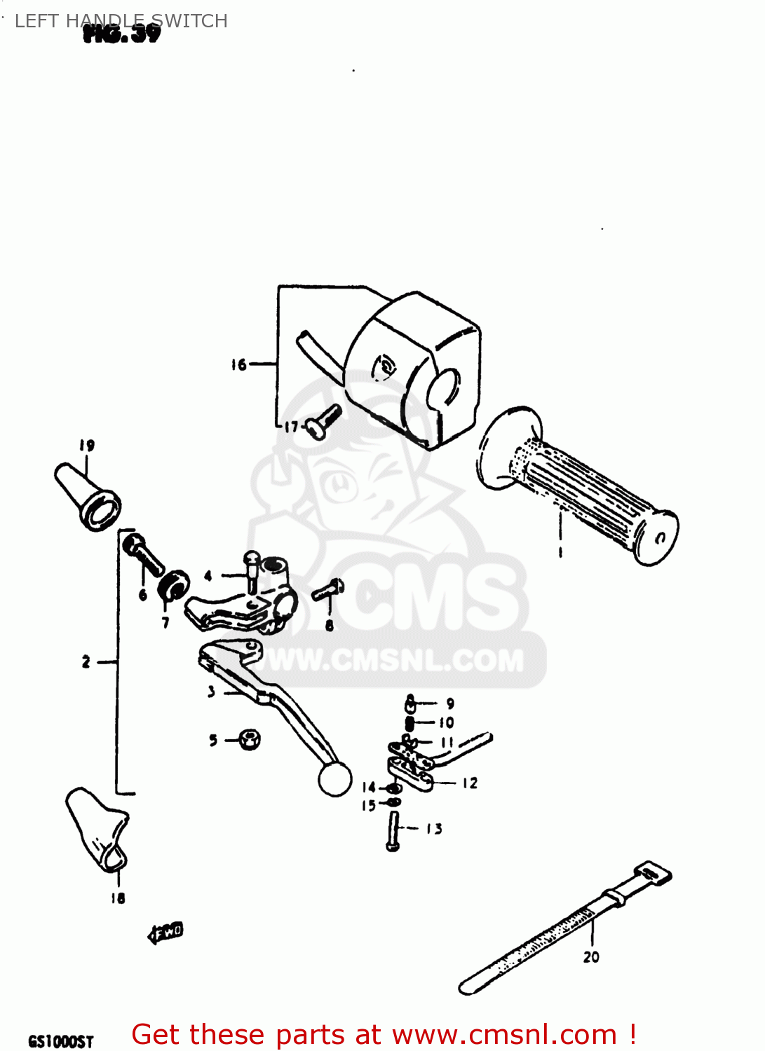 LEFT HANDLE SWITCH GS1000S 1980 (T) USA (E03)