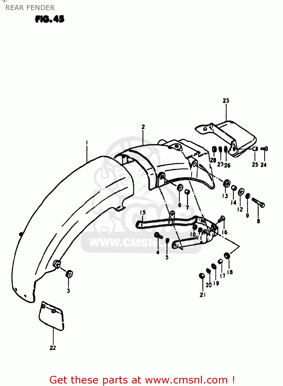REAR FENDER GS1000S 1980 (T) USA (E03)