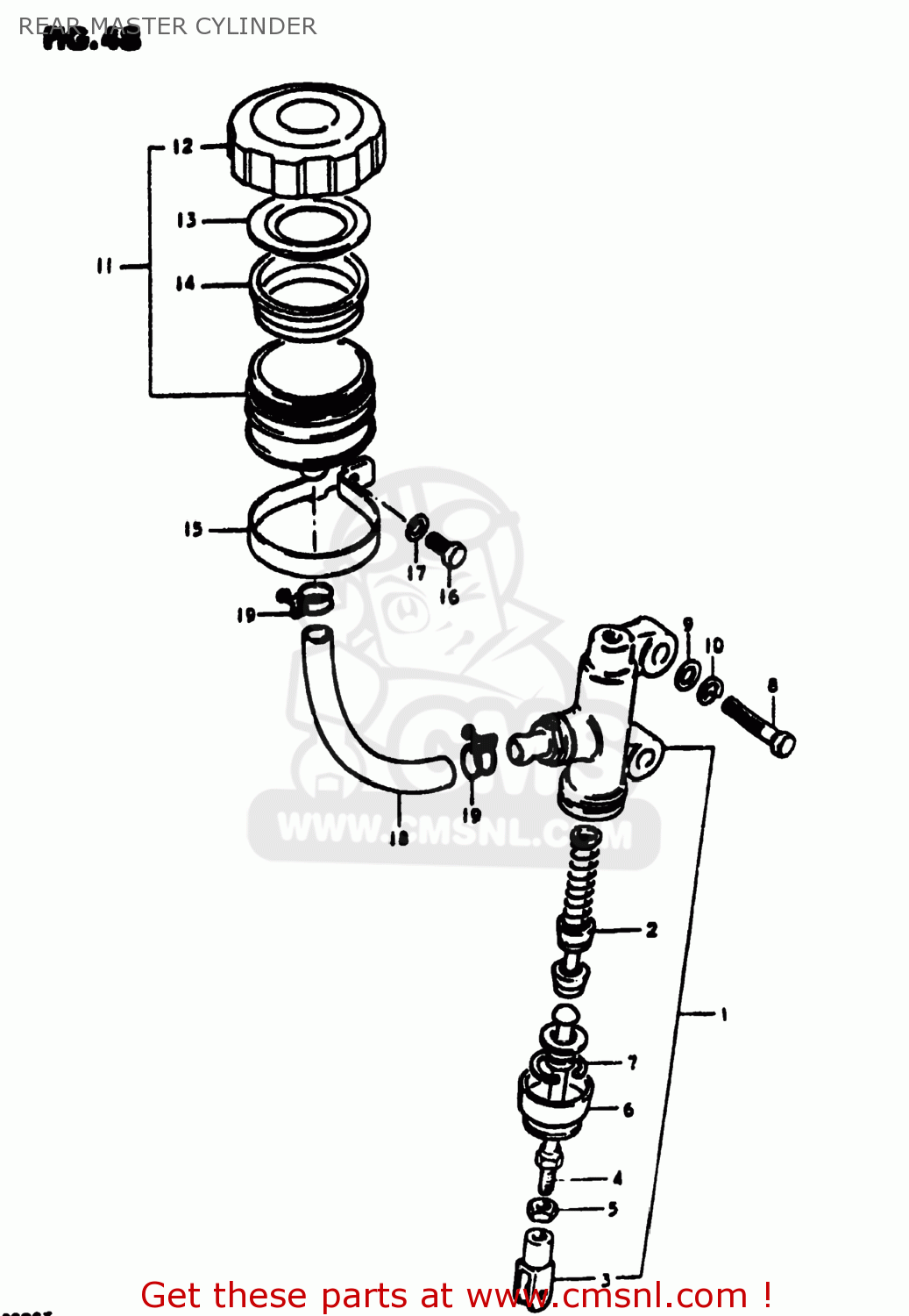 REAR MASTER CYLINDER GS1000S 1980 (T) USA (E03)