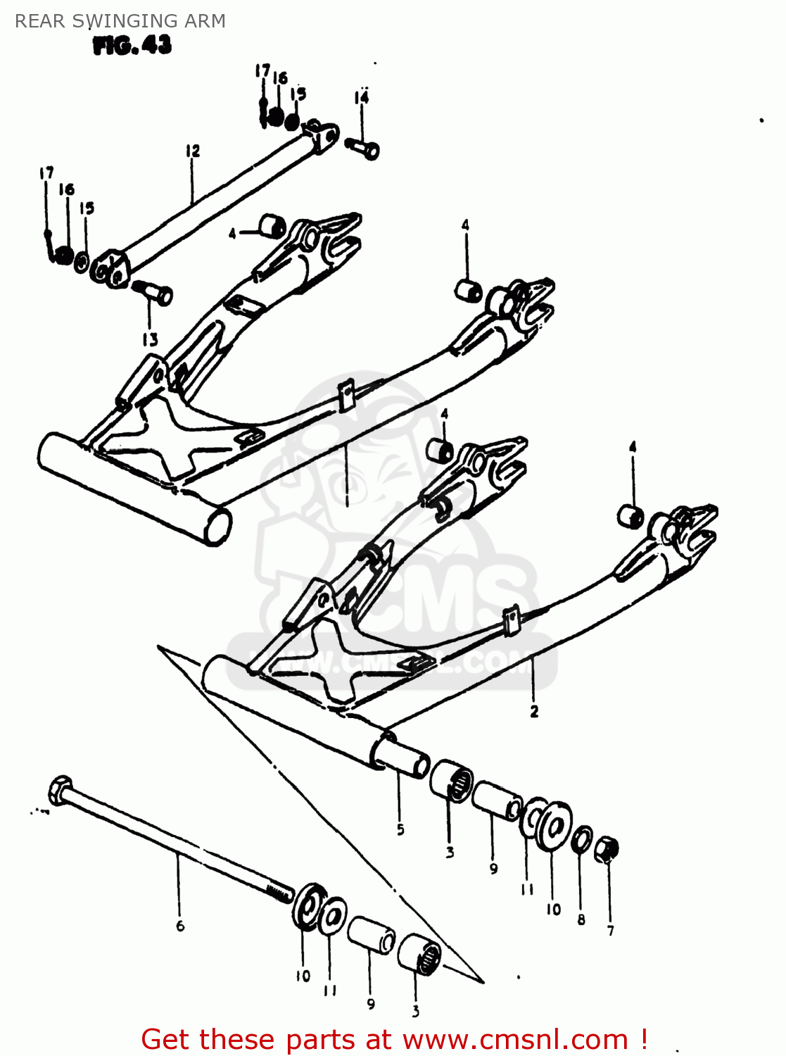 REAR SWINGING ARM GS1000S 1980 (T) USA (E03)
