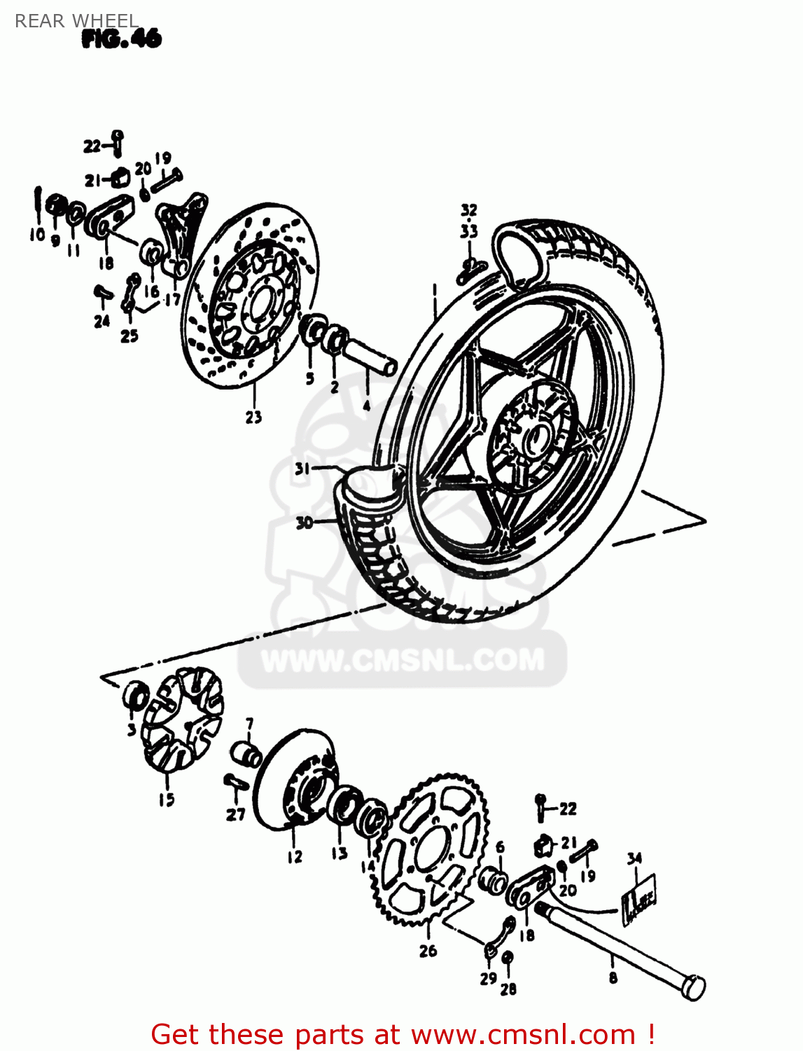 REAR WHEEL GS1000S 1980 (T) USA (E03)