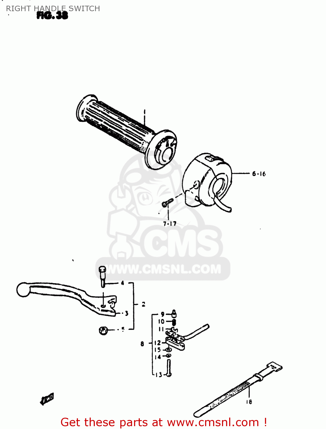 RIGHT HANDLE SWITCH GS1000S 1980 (T) USA (E03)