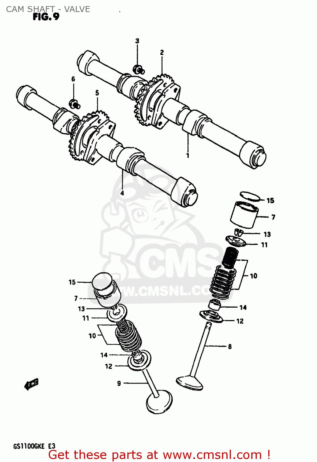 CAM SHAFT - VALVE GS1100 1984 (E) USA (E03)