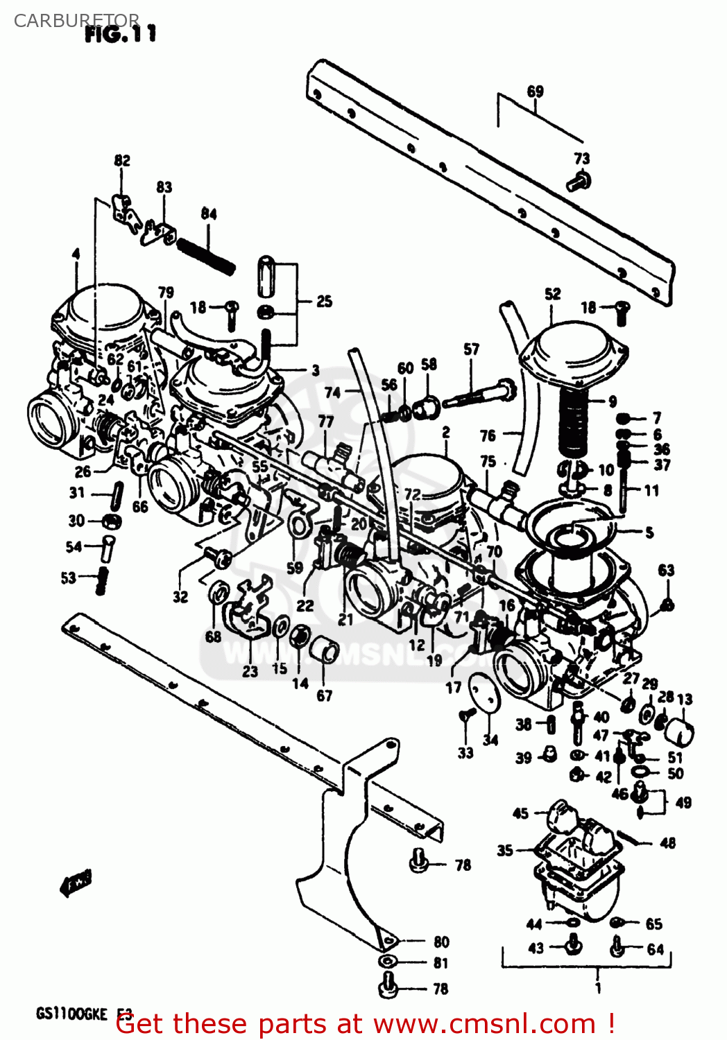 CARBURETOR GS1100 1984 (E) USA (E03)