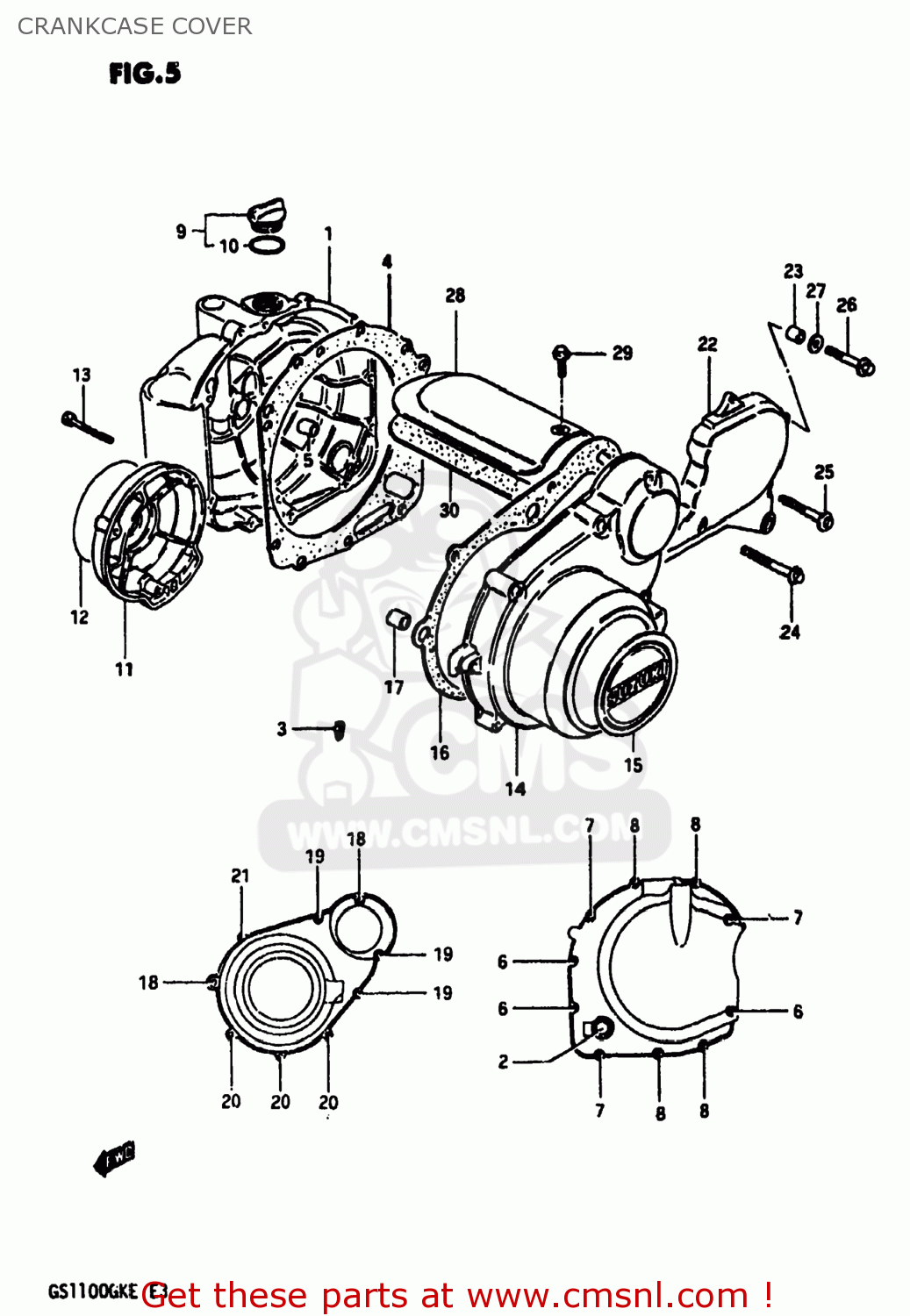 CRANKCASE COVER GS1100 1984 (E) USA (E03)