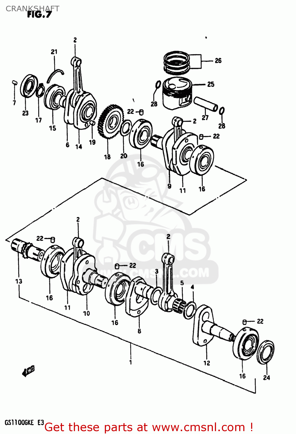 CRANKSHAFT GS1100 1984 (E) USA (E03)