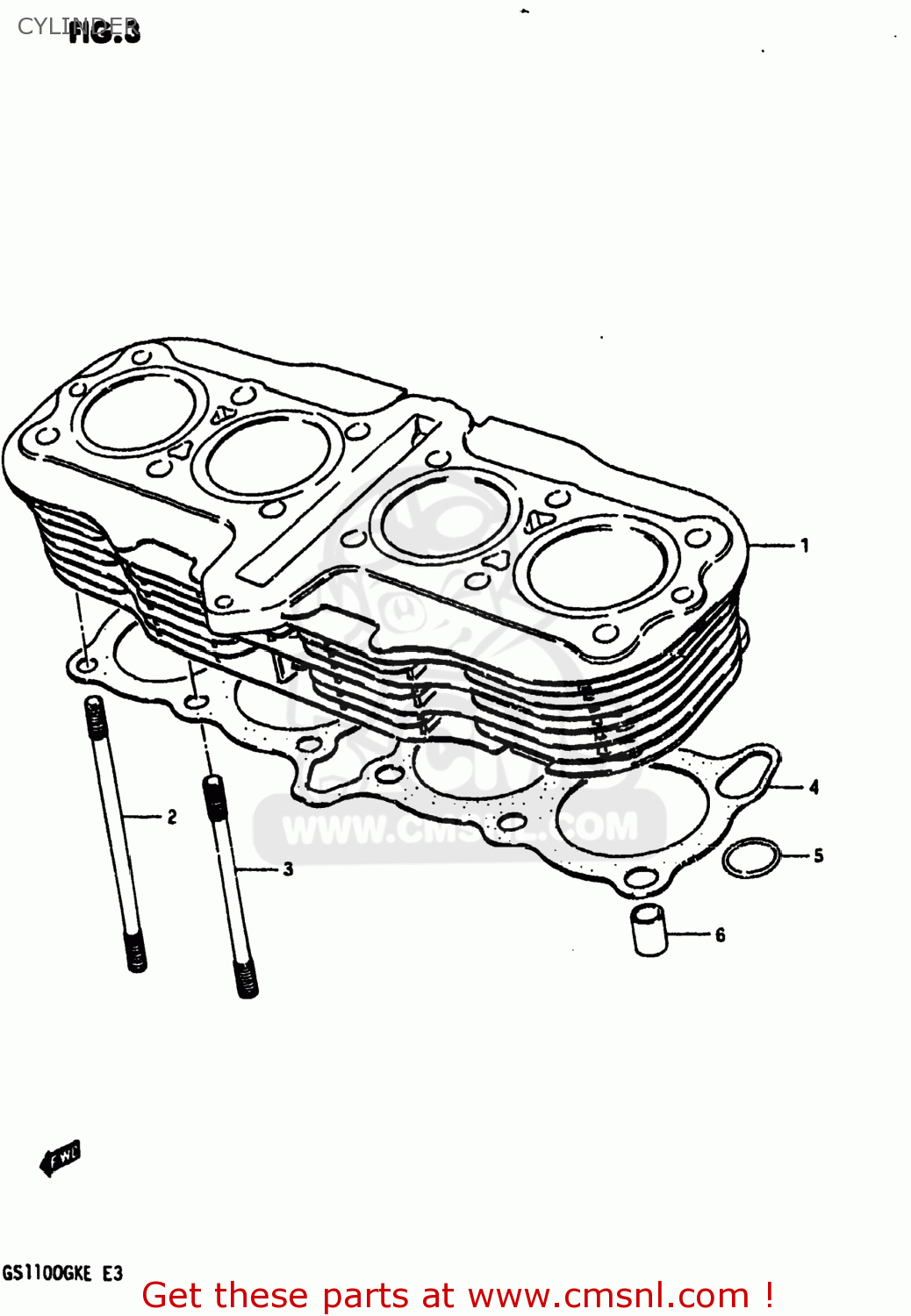CYLINDER GS1100 1984 (E) USA (E03)