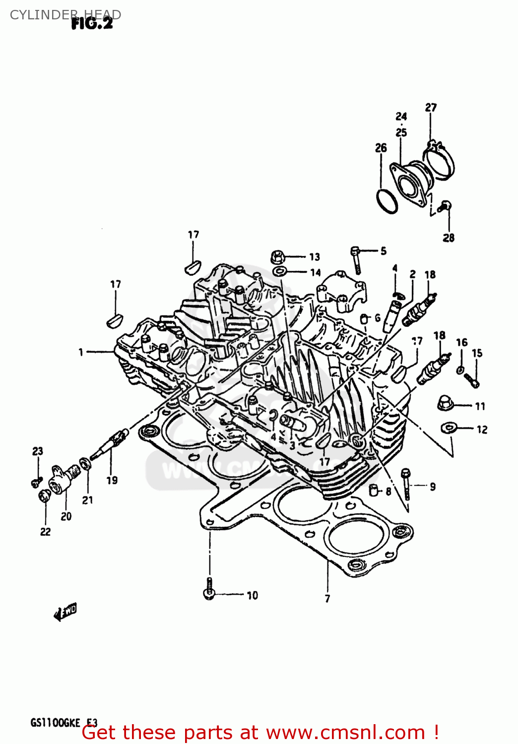 CYLINDER HEAD GS1100 1984 (E) USA (E03)