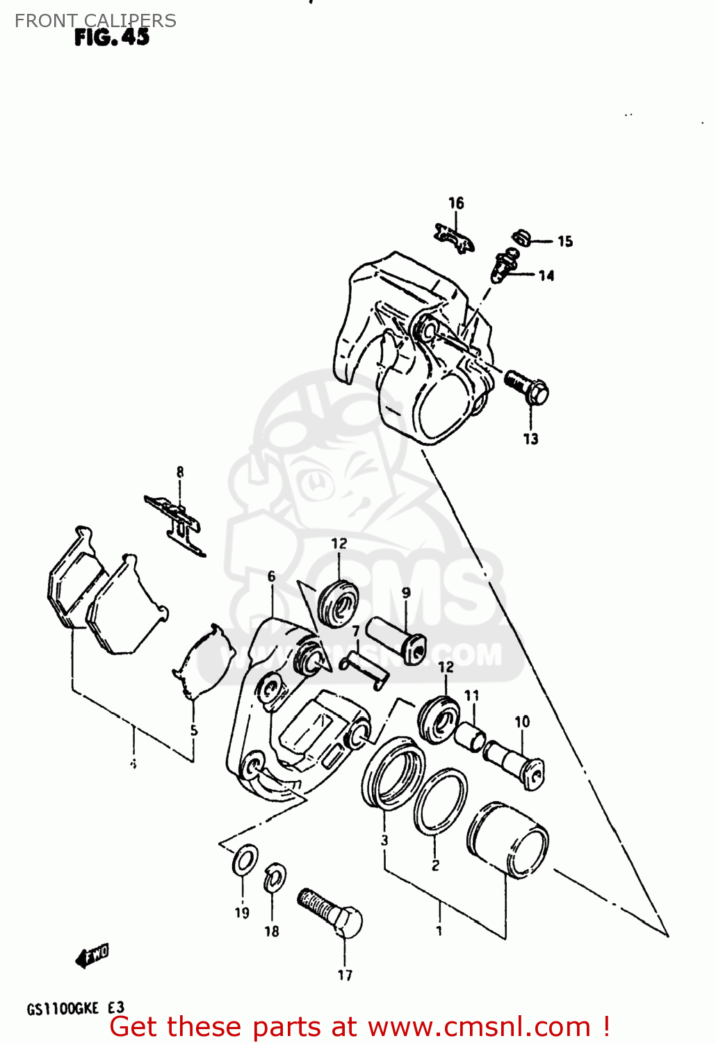 FRONT CALIPERS GS1100 1984 (E) USA (E03)