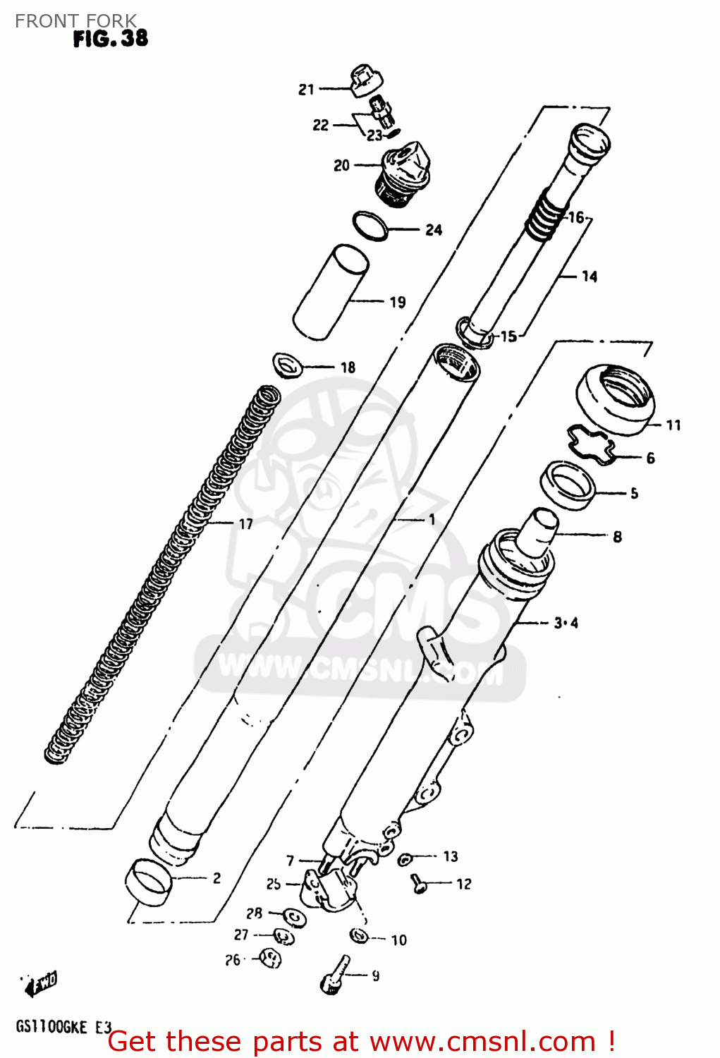 FRONT FORK GS1100 1984 (E) USA (E03)