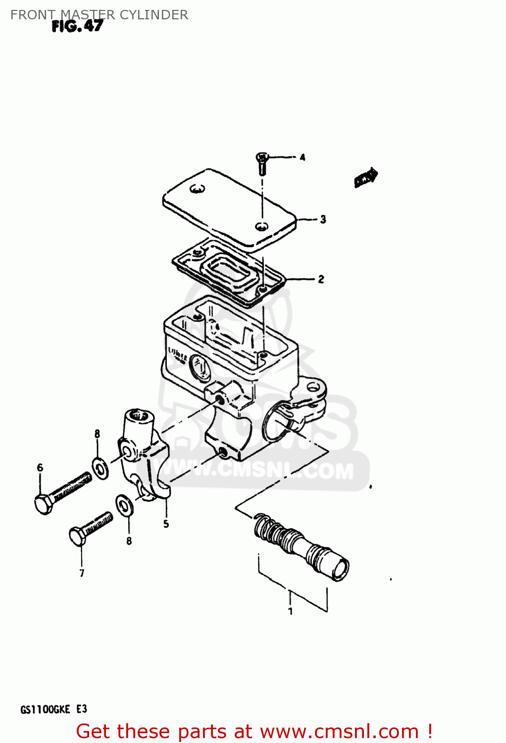 FRONT MASTER CYLINDER GS1100 1984 (E) USA (E03)