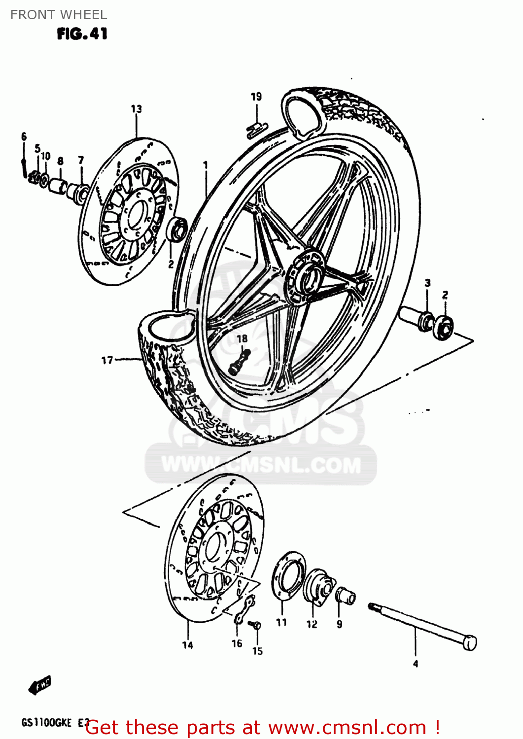 FRONT WHEEL GS1100 1984 (E) USA (E03)