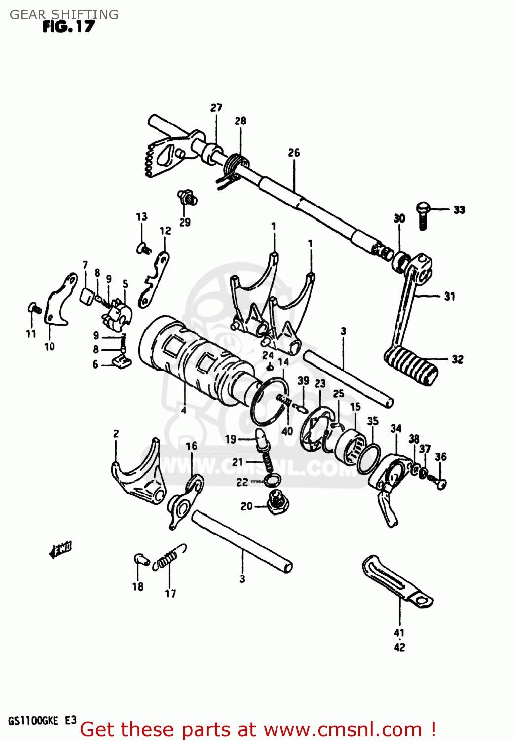 GEAR SHIFTING GS1100 1984 (E) USA (E03)