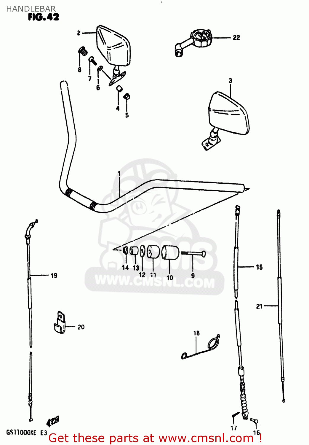 HANDLEBAR GS1100 1984 (E) USA (E03)