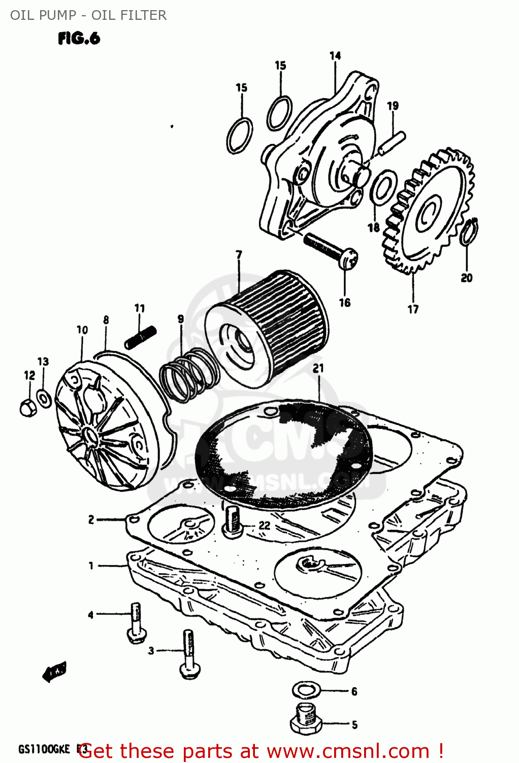 OIL PUMP - OIL FILTER GS1100 1984 (E) USA (E03)