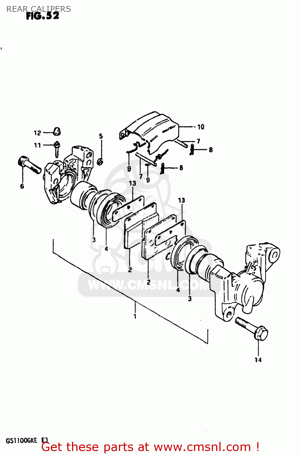 REAR CALIPERS GS1100 1984 (E) USA (E03)