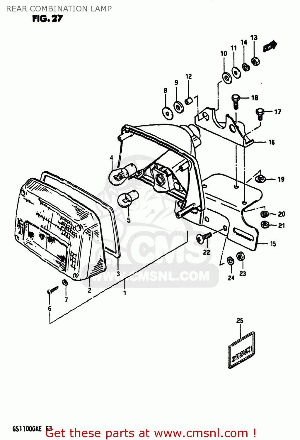 REAR COMBINATION LAMP GS1100 1984 (E) USA (E03)