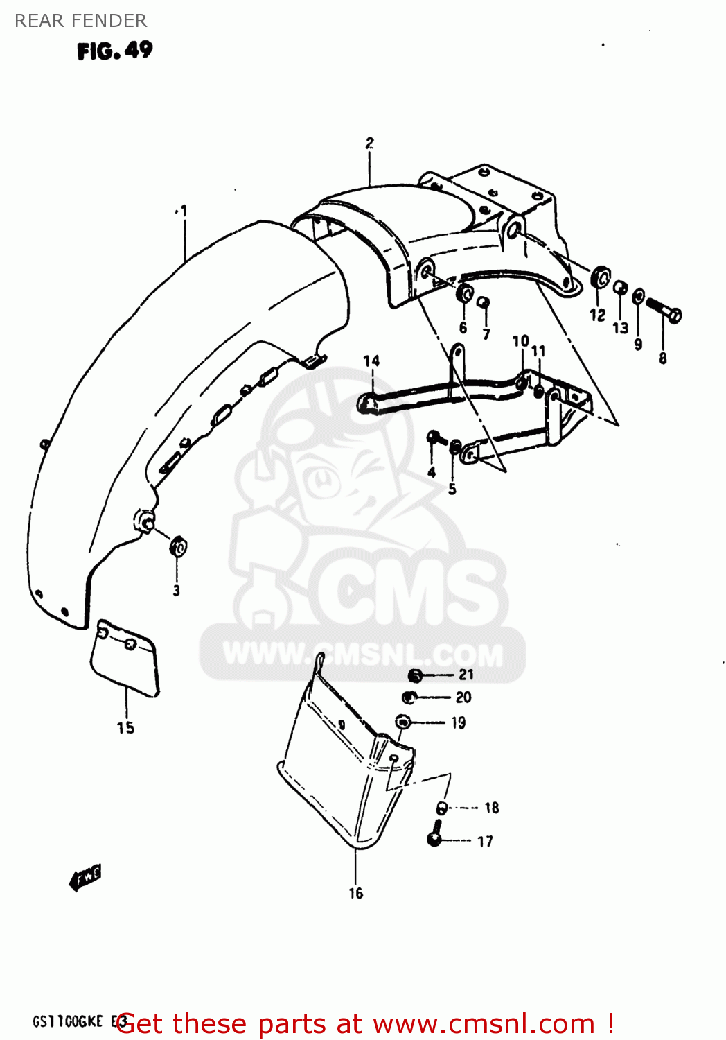 REAR FENDER GS1100 1984 (E) USA (E03)