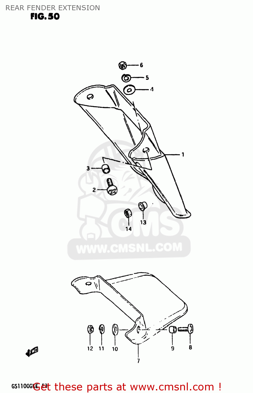 REAR FENDER EXTENSION GS1100 1984 (E) USA (E03)