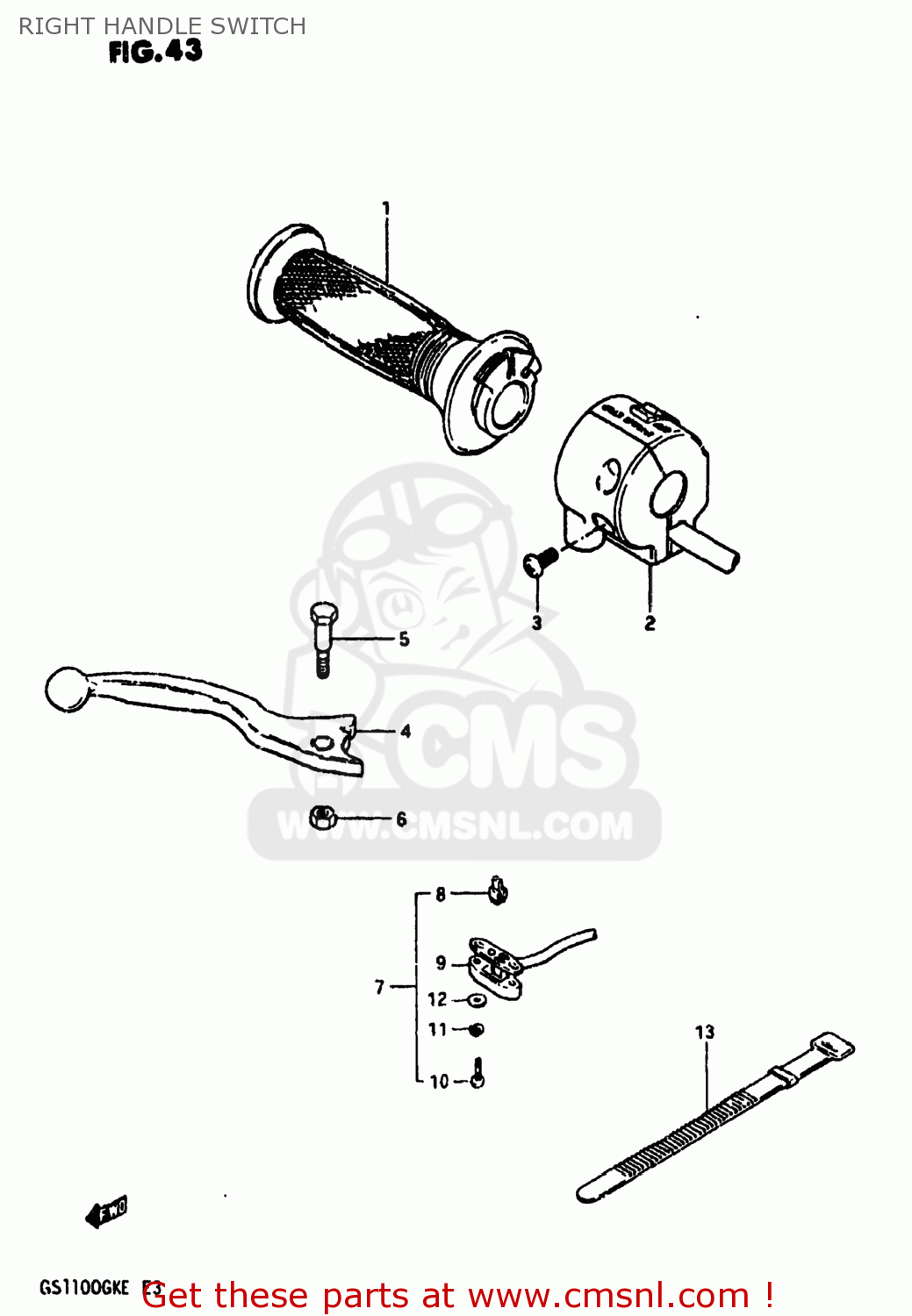 RIGHT HANDLE SWITCH GS1100 1984 (E) USA (E03)