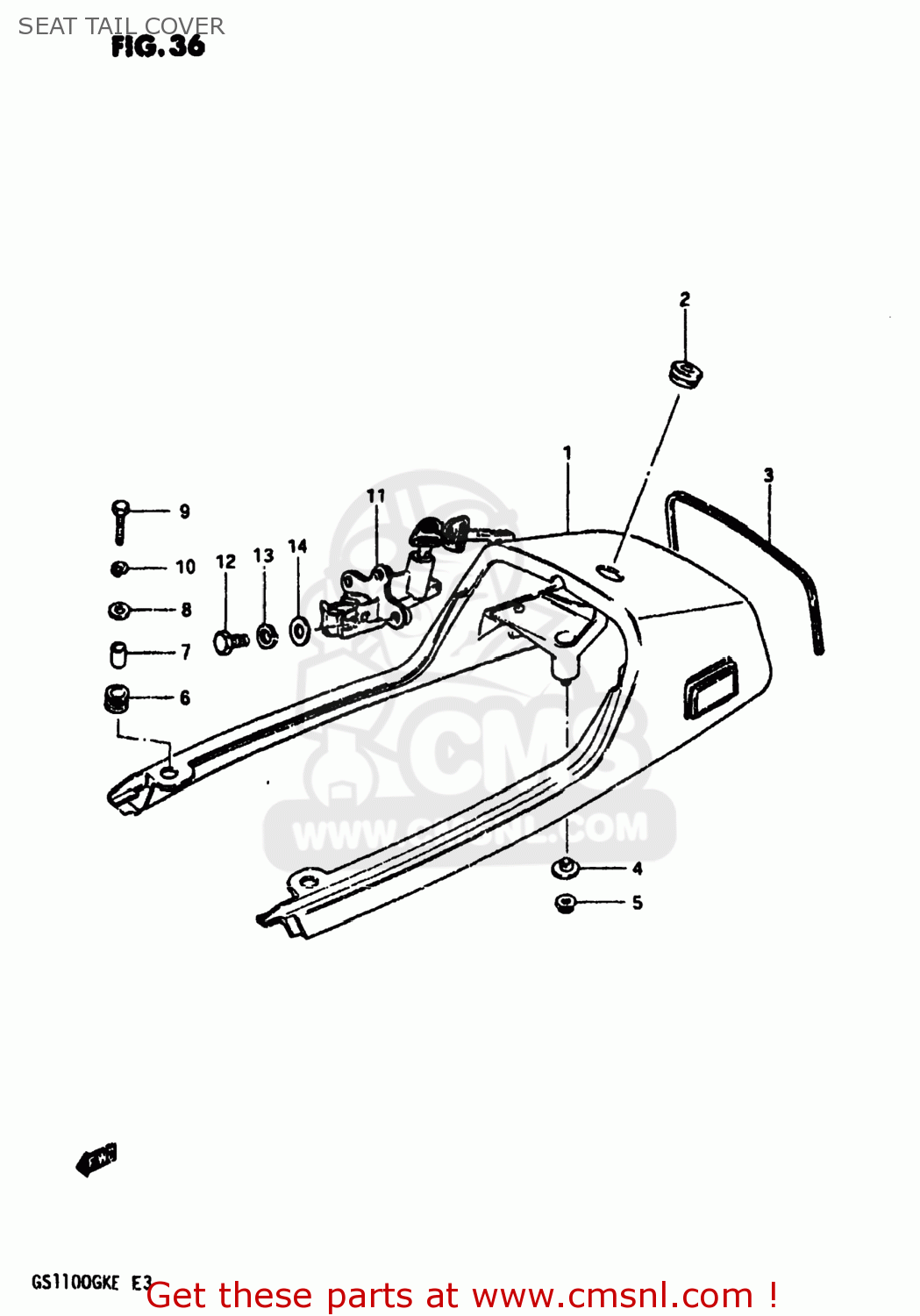SEAT TAIL COVER GS1100 1984 (E) USA (E03)