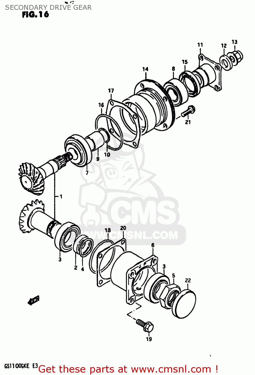 SECONDARY DRIVE GEAR GS1100 1984 (E) USA (E03)